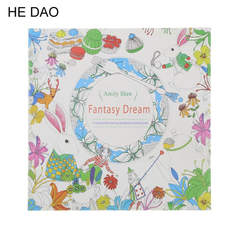 24 Pages Fantasy Dream English Edition Coloring Book For Children Adult Relieve Stress Kill Time Painting Drawing Book